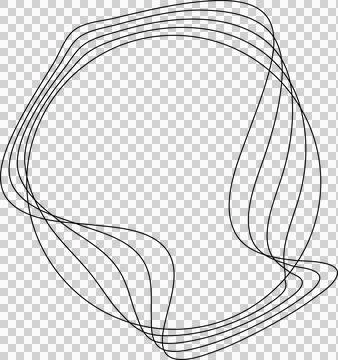 Circle line warped in round frame. Technology element Stock Illustration