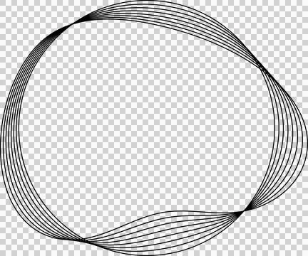 Circle line warped in round frame. Technology element Stock Illustration