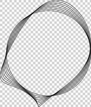 Circle line warped in round frame. Technology element Stock Illustration