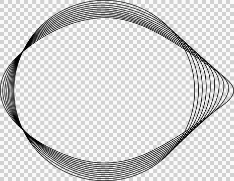 Circle line warped in round frame. Technology element Ilustração Stock