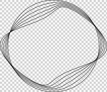 Circle line warped in round frame. Technology element Stock-Illustration