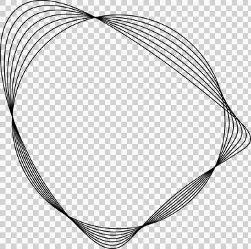 Circle line warped in round frame. Technology element Stock Illustration