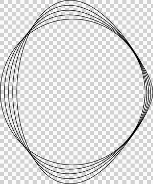 Circle line warped in round frame. Technology element Stock Illustration