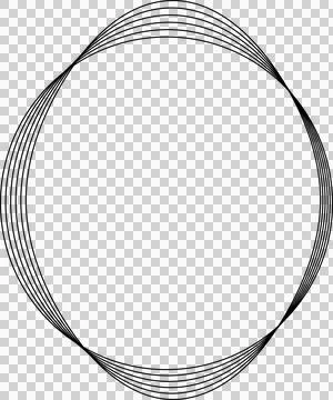 Circle line warped in round frame. Technology element Illustrazione stock