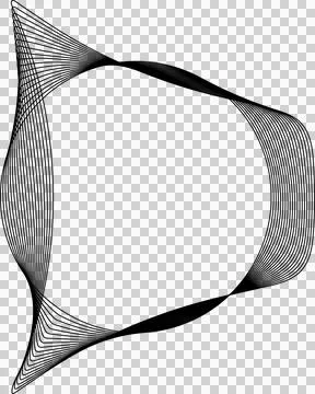 Circle line warped in round frame. Technology element Stock Illustration