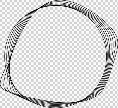 Circle line warped in round frame. Technology element イラスト素材