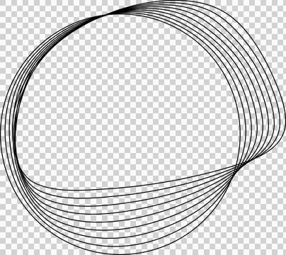 Circle line warped in round frame. Technology element Stock Illustration