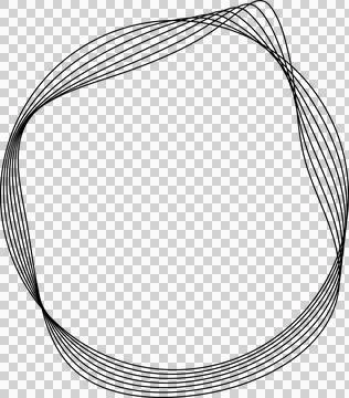 Circle line warped in round frame. Technology element Stock Illustration