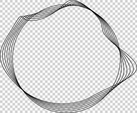 Circle line warped in round frame. Technology element Stock Illustration