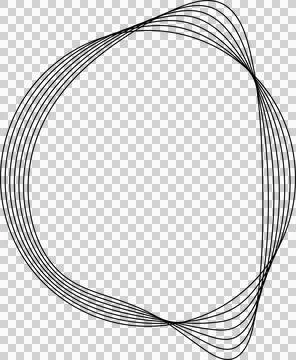 Circle line warped in round frame. Technology element Illustrazione stock