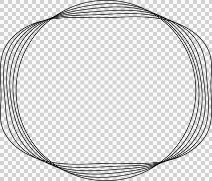 Circle line warped in round frame. Technology element Stock Illustration