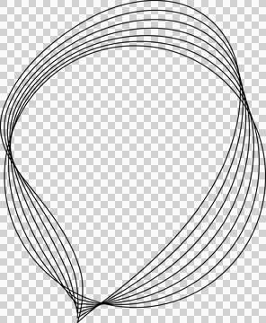 Circle line warped in round frame. Technology element Stock Illustration