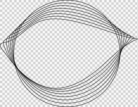 Circle line warped in round frame. Technology element Stock Illustration