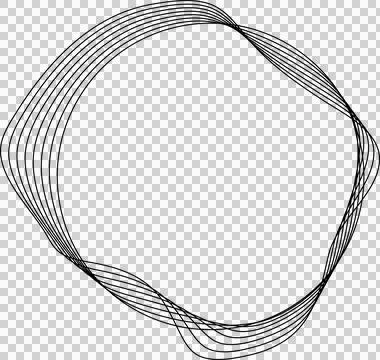 Circle line warped in round frame. Technology element Stock Illustration