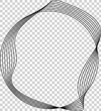 Circle line warped in round frame. Technology element Stock Illustration