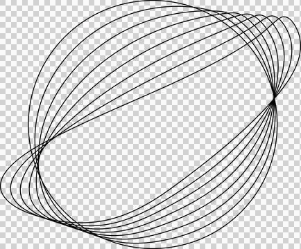 Circle line warped in round frame. Technology element イラスト素材