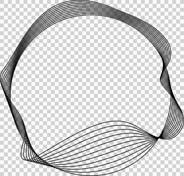 Circle line warped in round frame. Technology element Stock Illustration