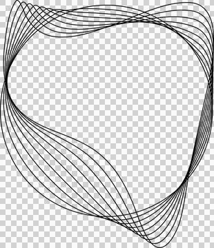 Circle line warped in round frame. Technology element Stock Illustration