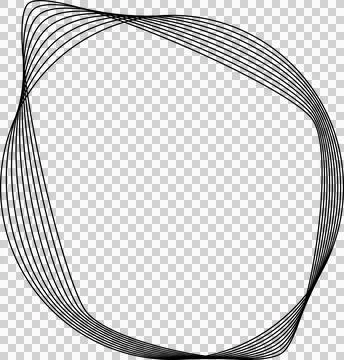 Circle line warped in round frame. Technology element Stock Illustration