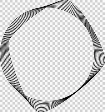 Circle line warped in round frame. Technology element Stock Illustration