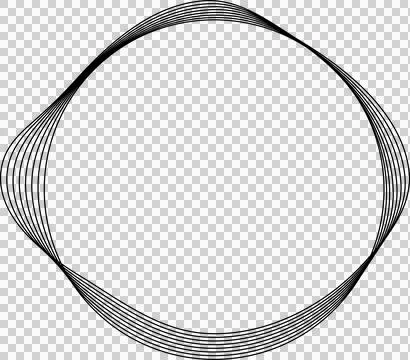 Circle line warped in round frame. Technology element Stock Illustration