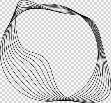 Circle line warped in round frame. Technology element Stock Illustration