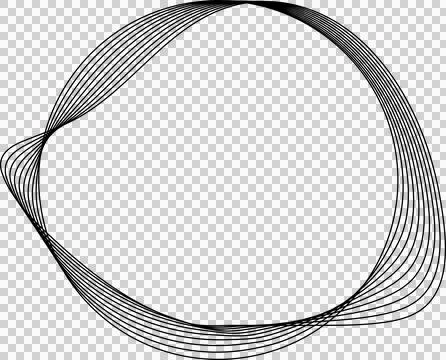 Circle line warped in round frame. Technology element イラスト素材