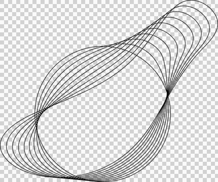 Circle line warped in round frame. Technology element Stock Illustration
