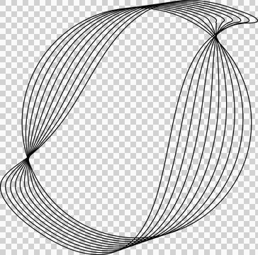 Circle line warped in round frame. Technology element Illustrazione stock