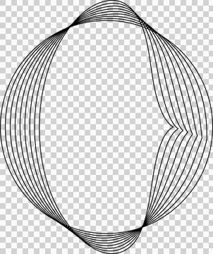 Circle line warped in round frame. Technology element Stock Illustration