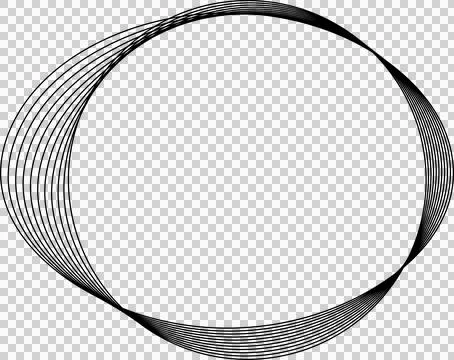 Circle line warped in round frame. Technology element イラスト素材