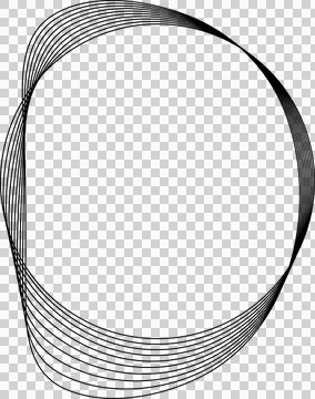 Circle line warped in round frame. Technology element Stock Illustration