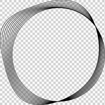Circle line warped in round frame. Technology element Stock Illustration