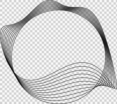Circle line warped in round frame. Technology element Stock-Illustration