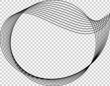 Circle line warped in round frame. Technology element Stock Illustration