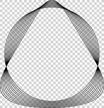 Circle line warped in round frame. Technology element Stock Illustration