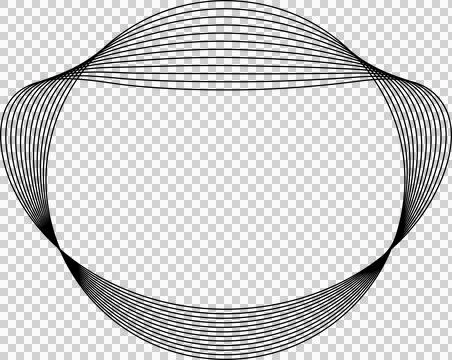 Circle line warped in round frame. Technology element Ilustração Stock