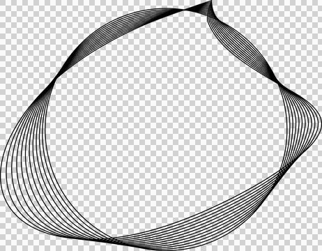 Circle line warped in round frame. Technology element Ilustração Stock