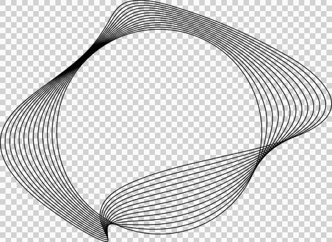 Circle line warped in round frame. Technology element イラスト素材