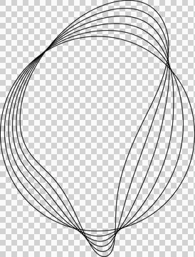 Circle line warped in round frame. Technology element Stock Illustration