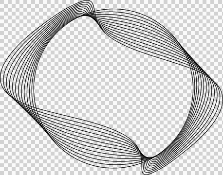 Circle line warped in round frame. Technology element Stock Illustration