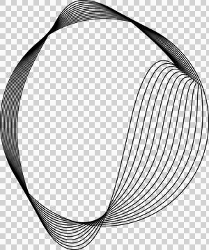 Circle line warped in round frame. Technology element Stock Illustration