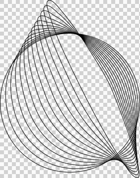 Circle line warped in round frame. Technology element Ilustração Stock