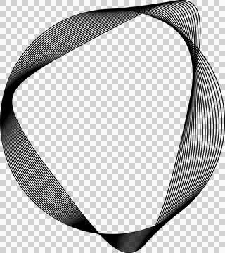 Circle line warped in round frame. Technology element Ilustração Stock