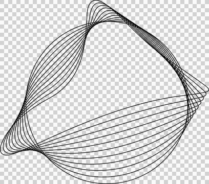 Circle line warped in round frame. Technology element Illustrazione stock