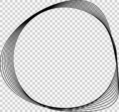 Circle line warped in round frame. Technology element イラスト素材