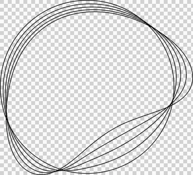 Circle line warped in round frame. Technology element Stock Illustration