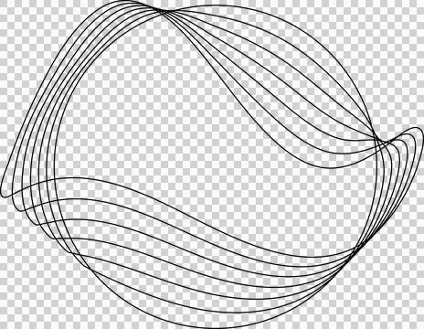 Circle line warped in round frame. Technology element Stock-Illustration