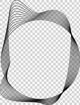 Circle line warped in round frame. Technology element イラスト素材