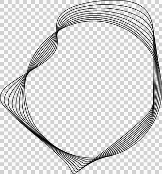 Circle line warped in round frame. Technology element イラスト素材